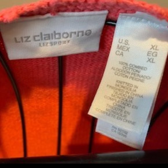 LIZ CLAIBORNE LIZSPORT HOT PINK SWEATER SIZE XL - Picture 11 of 11
